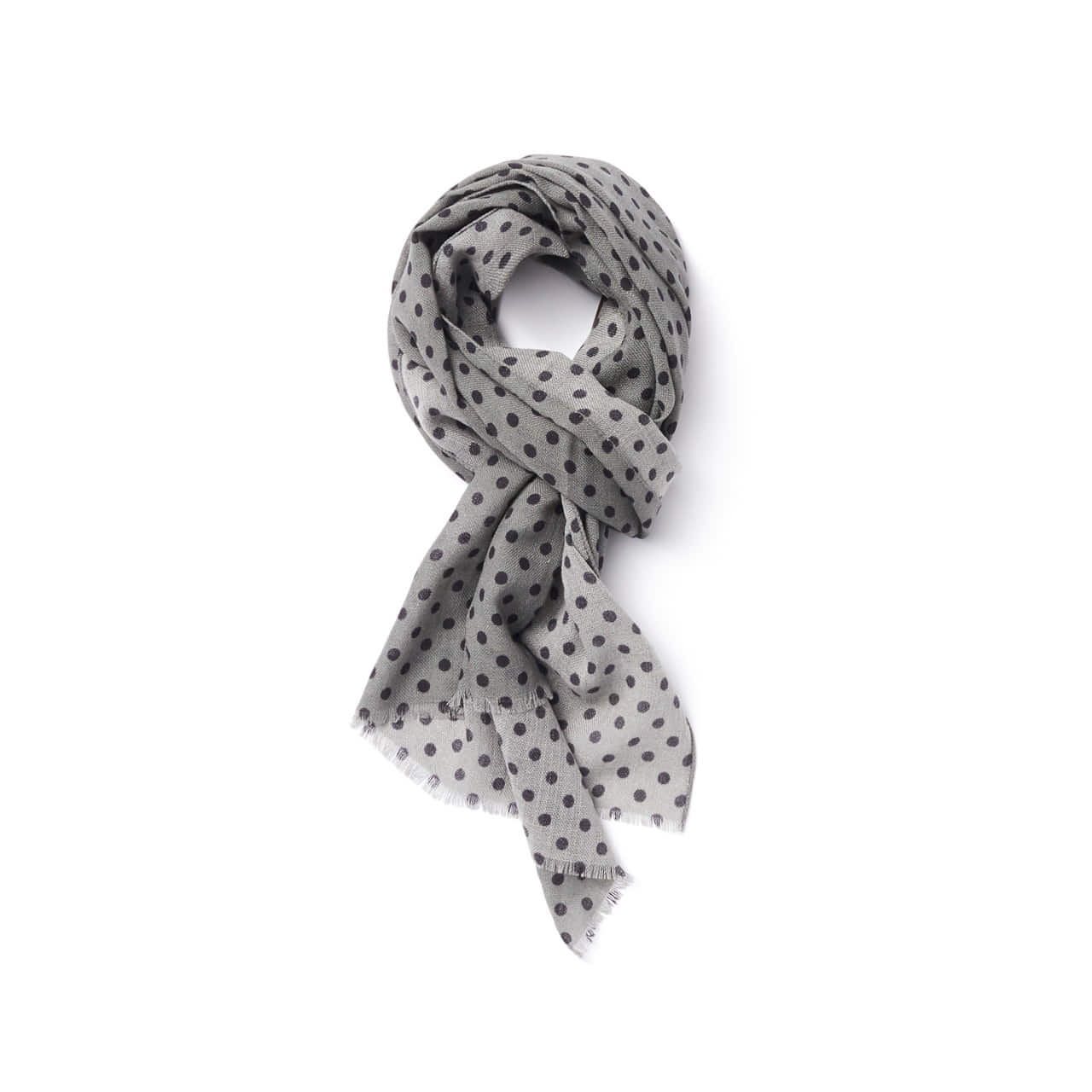 GREY DOTTED PATTERN SCARF