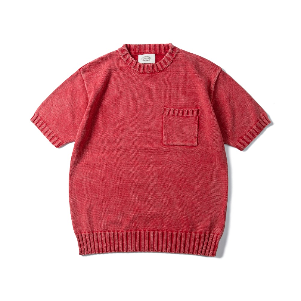 Washed cotton knitwear Coral