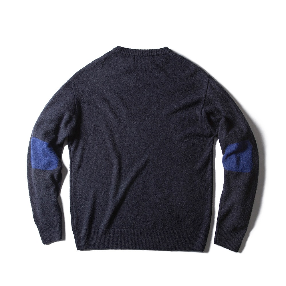 SPRING ELBOW PATCH SWEATER NAVY