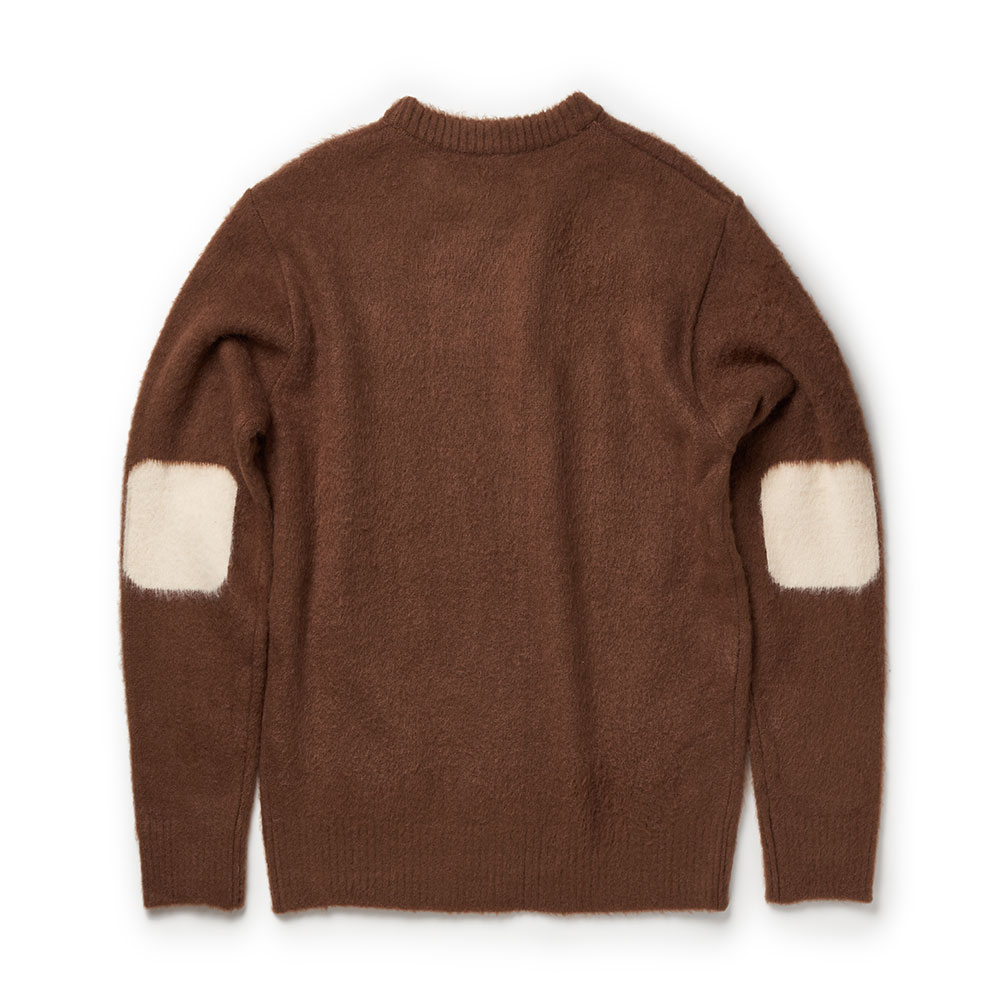 ELBOW PATCH SWEATER BROWN&amp;CREAM